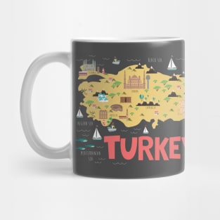 Turkey Illustrated Map Mug